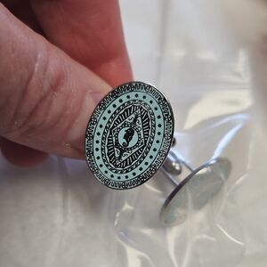 Elegant Silver and Blue Cuff Links